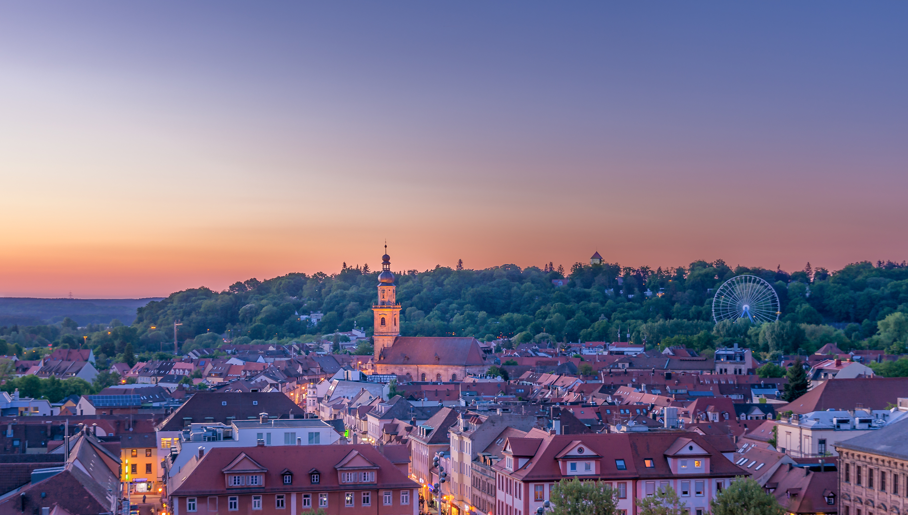 Sonnenuntergang Stadt Erlangen