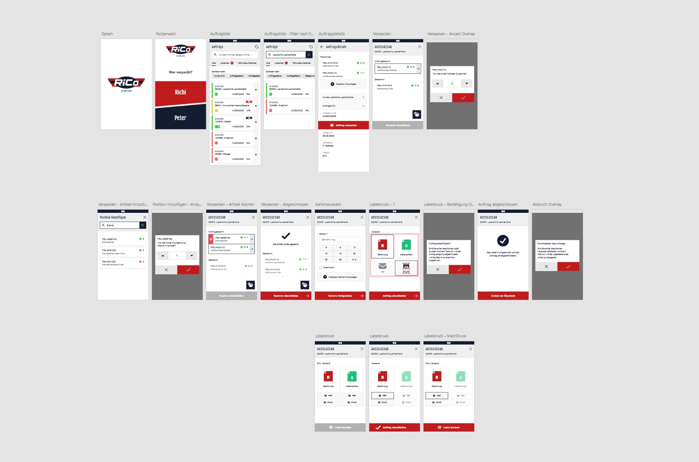 Wireframes Colored